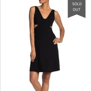 Theory Black Waist Cutout Sleeveless Dress